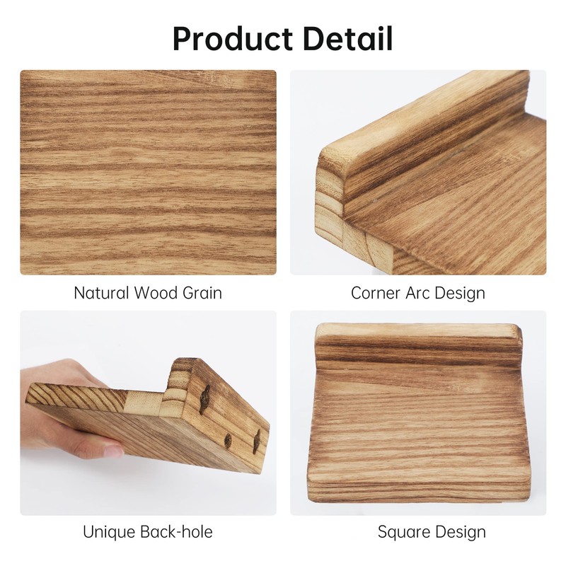 PHOENANCEE 12.7x10x4cm, Wooden Square Floating Shelves, Compact Style Mini Wall