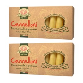 Rustichella d'Abruzzo Cannelloni (2 Pack) - 20 Large Pasta Tubes for Stuffing Per Package - Classic Durum Wheat Pasta from Italy, Perfect for Baking
