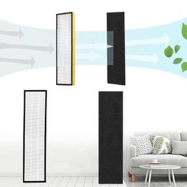 FFsign Replacement FLT5000 Filter C for Guardian AC5000, AC5000E, AC5250PT, AC5350B, AC5350BCA, AC5350W, AC5300B, 2 Pack FLT5000 Filters & 10 Pack Carbon Filters