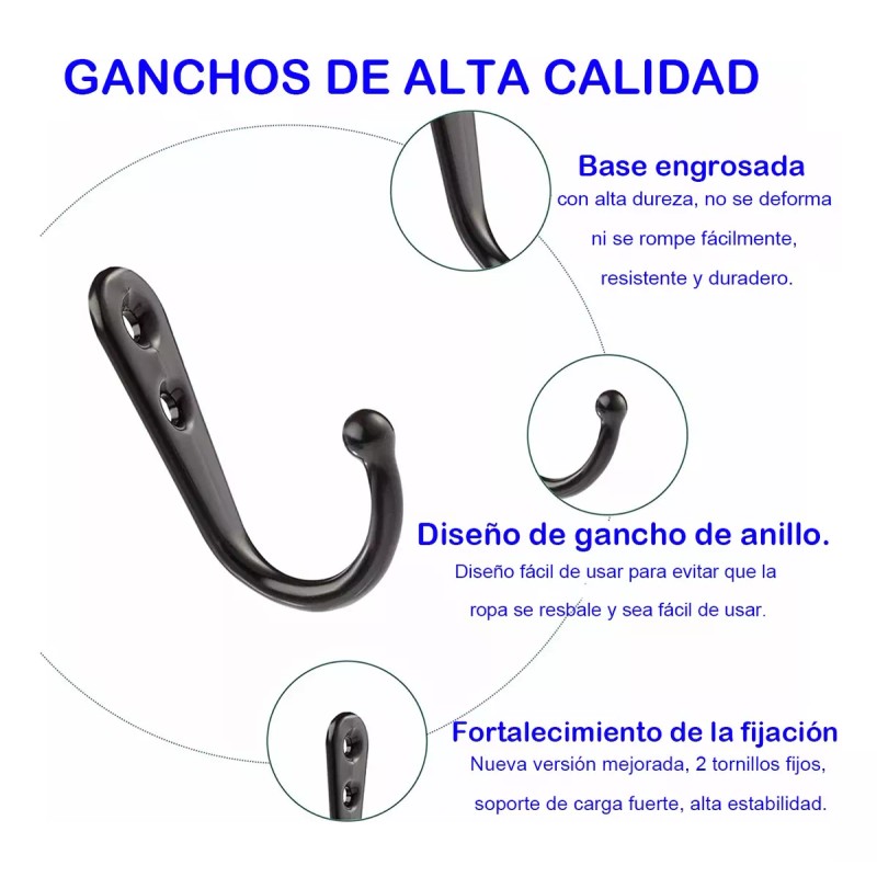 Generic Gancho Perchero Colgador Pared Organizador 50 Pcs