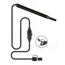 Digital Otoscope Camera Ultra Clear View 6 LED Lights IP67 Waterproof Ear Scope Endoscope for Android OTG Black 5.5mm