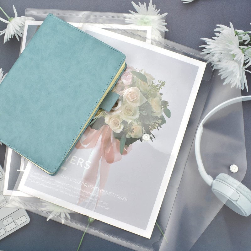 Syolee A5 Plastic Wallets 5 Pcs Files Folders Popper Document