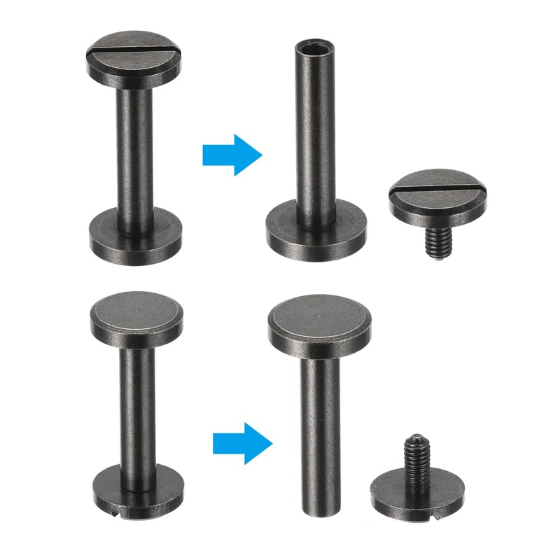 PATIKIL 25 Sets Chicago Screws, 25mm L Chicago Screw with