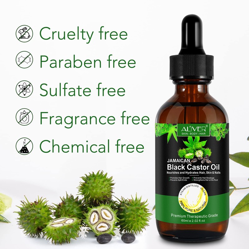 Castor Oil, Pure Cold Pressed Castor Oil for Hair Loss,