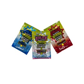 Koko's Boulder Blasts Sour Popping Candy Case of 24 Pouches (Strawberry)