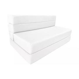 Danfuton Twin Lounger Folding Foam Mattress, Flip Sofa Beds Sit Sleep 6x39x80 White
