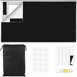 TopBine Blackout Curtains for Bedroom，59.06 in*78.74 in Portable Blackout Blinds，Temporary Blackout Shades for Windows, Light Blocking Heat Control Removable Cling for Home, Black