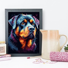 DIY 5D Diamond Painting Kits for Adults Diamond Painting Rottweiler Dog for Home Decor Canvas 30x40cm/12x16inches