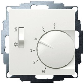 Eberle UTE 1770 191870554502 Flush-Mounted Room Controller (RAL 9010 Glossy, 55 x 55 mm, 5-30C, AC 230 V, 10 A/5 A, Switch Heating/Cooling)