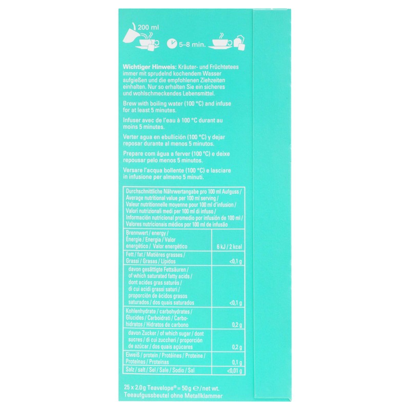 Ronnefeldt Teavelope Peppermint - Menta Teavelope caja con 25 piezas