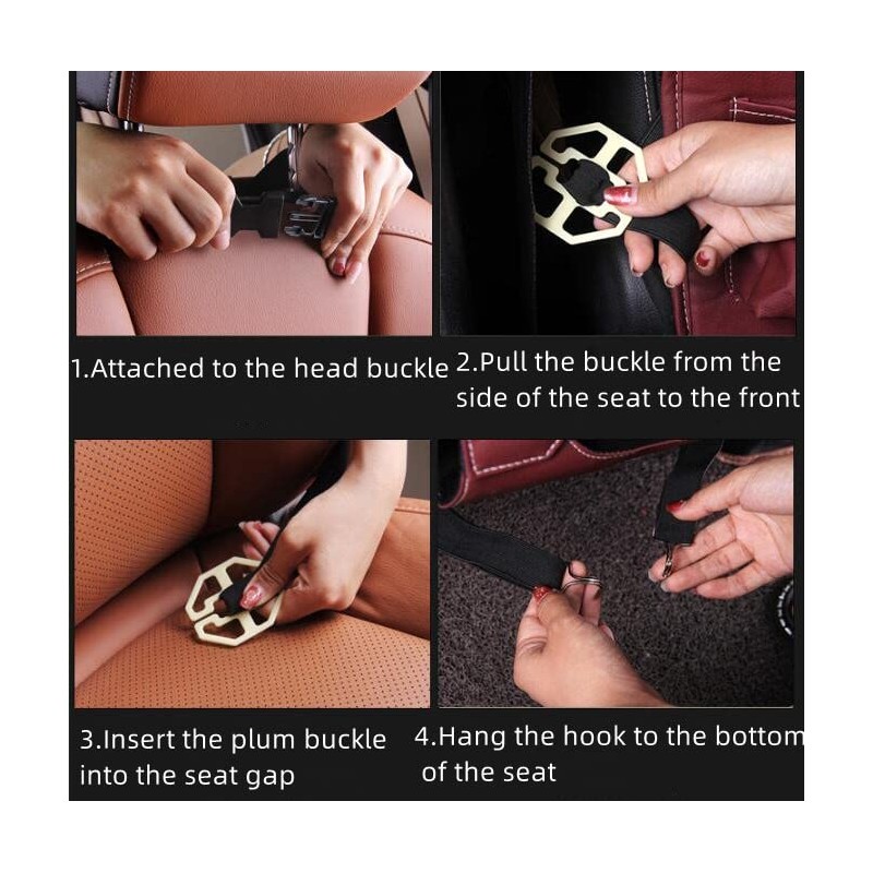 HURESON Car Back Seat Organizer with Trash Can Foldable Table
