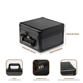 NEETBU Sports & Collectible Card Storage Case with Dual Compartments + 60 Protective Sleeve Boxes – Portable Organizer for Trading Cards, Memorabilia Display (6"x9"x9")