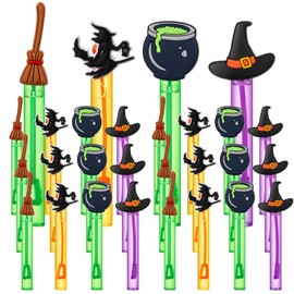24 Pcs Witch Party Favors Bubble Wands Bulk Halloween Mini Bubble Wands for Witch Halloween Themed Birthday Cosplay Party Supplies Prizes Goodie Stuffers Gifts