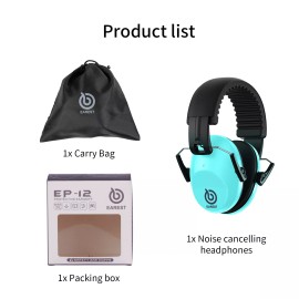 EAREST Protection Ear Muffs Hearing Noise Reduction For Gun Shooting Range - Tiffany Blue