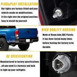 Boine Compatible With 2016 2017 2018 2019 2020 Toyota Tacoma Pickup Right Passenger Side Red Tail Light Housing Replace 81550-04170