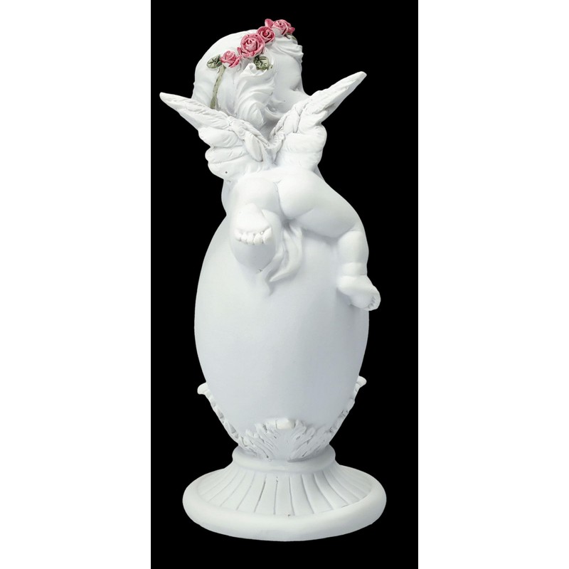 Angel Figurine with Rosary on Heart 17 cm Decorative Angel