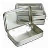 Clear Top Metal Tin Box 7oz Plain Silver Hinged Blank