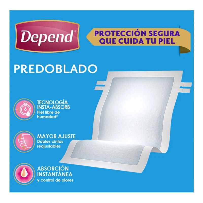 Protectores Predoblados Depend Unitalla 10 Piezas