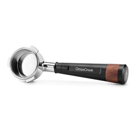 CrossCreek 54mm Espresso Bottomless Portafilter with 3 Ear | Stainless Steel Basket and Black Aluminum Alloy Handle | Fits 54mm Breville/Sage Barista Espresso Machine | Espresso Accessories