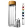 EVER VESSEL Glass Multi Tea Infuser Bottle 14oz - Double