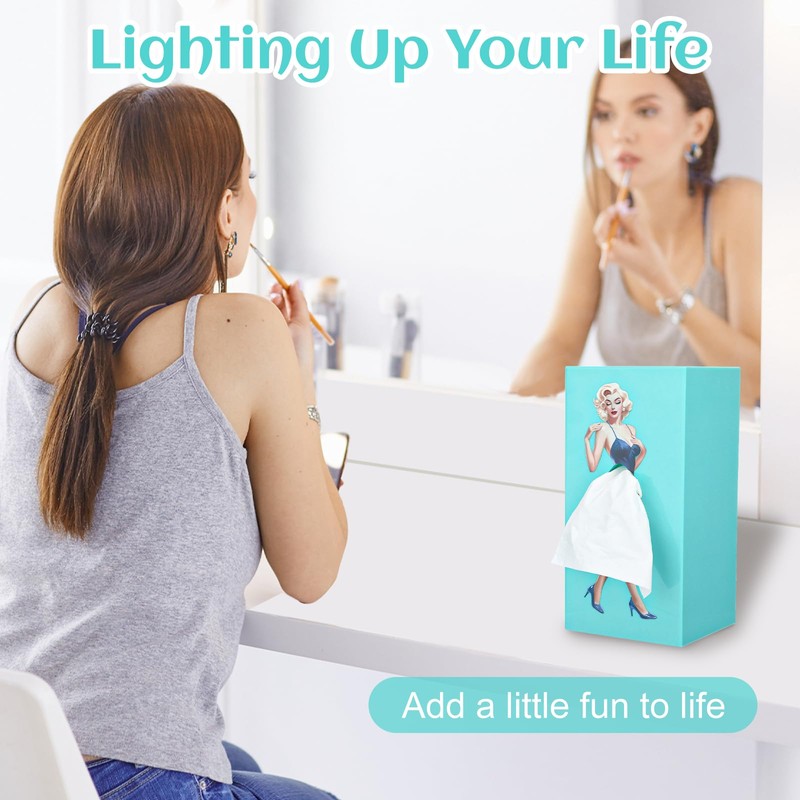 Yylaiire Thick Blue Tissue Box with Flying Skirt, Creative Tissue