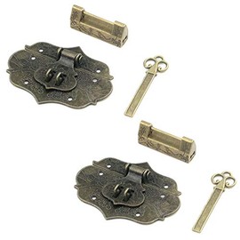 T Tulead Box Latch Hasp Vintage Hasp Lock Decorative Toggle Hasp Latch Cabinet Padlock Hasp Toolbox Jewelry Box Latch Locks Set of 2 with Key Screws