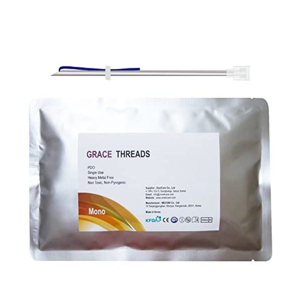 Grace PDO Thread Lift/Face Whole Body/Mono Type 100pcs - 13 Sizes (29G-25mm)