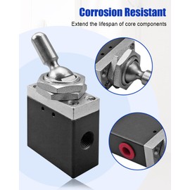 HUFEWU Neutral Lockout Toggle 3-Position Stop Valve for Use with Tailgate Cylinders, Hoist Applications, Air Valves, Pumps, Dump Body Hardware & Accessories Replace BAV020TD
