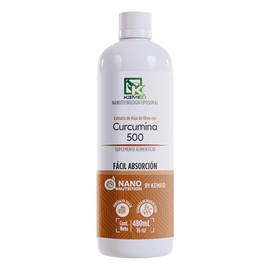 Curcumina 500 | Suplemento Líquido de Alta Absorción | Fórmula Liposomal 480ml | 32 Dosis | Nano Nutrition by Kemed