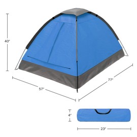 2 Person Tent – Rain Fly & Carrying Bag – Lightweight Dome Tents for Kids or Adults – Camping, Backpacking, and Hiking Gear by Wakeman Outdoors (Blue)