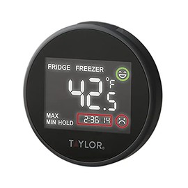 Taylor Precision Products Digital Kitchen Refrigerator/Freezer Kitchen Thermometer with Time Monitor
