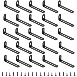 AUXBC 2.9"x0.9"x0.6"Adjustable Right Angle Brackets Stainless Steel L Bracket Heavy Duty 90 Degree Corner Fastener L-Shape Corner Brace Support Black Shelf Bracket with Screws, 20Pcs