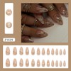 24Pcs Almond Press on Nails Medium Fake Nails with Star
