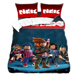 Elie&Eason Roblx Duvet Cover Set, Roblx Bedding Set, 3pcs Single Bedding Set Including 2 Pillow Case Ultra Soft Colourful Microfibre for Kid Teens Fans