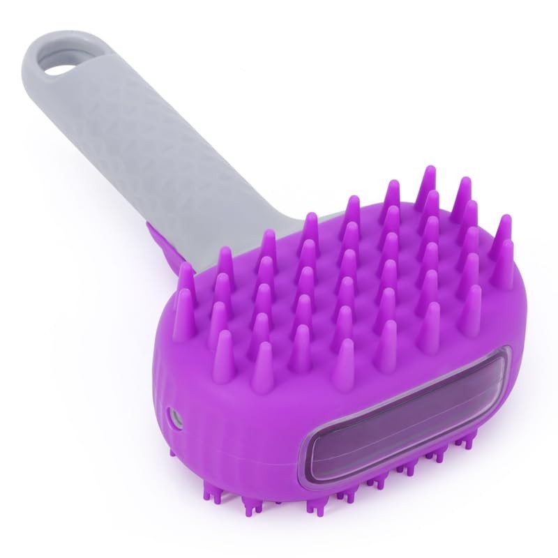 Pet Dog Bath Brush, 2 in 1 Silicone Brush Bathing