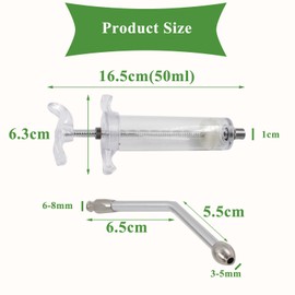Cuyacili 50 ml Tablets Feeder Medication Feeder Pet Pusher Syringe Pill Dispenser with Metal Tubes for Cats Small Dogs Bird Parrots Pets