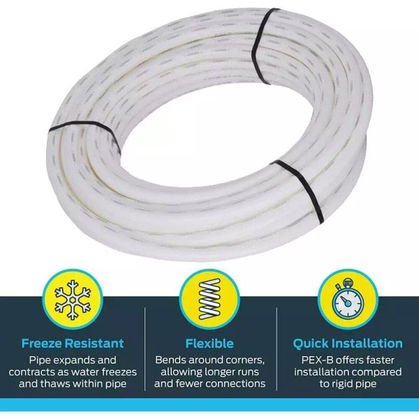Sharkbite 1In X 100' White Polyethylene Pex Coil Tubing