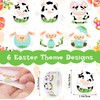 1000 Pcs Easter Stickers for Kids, 6 Design Cow Sheep