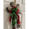 Handmade Large Christmas Wreath Bows, handmade Velvet Ribbon for mailbox