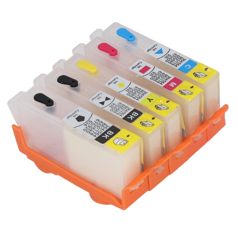 5PCS Ink Cartridge Set BK C M Y Smooth Ink