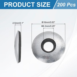 uxcell 200Pcs 1/4" x 5/8" Sealing Washers, Zinc-Plated Carbon Steel EPDM Bonded Neoprene Rubber Washers for Screws Bolts, Silver&Black