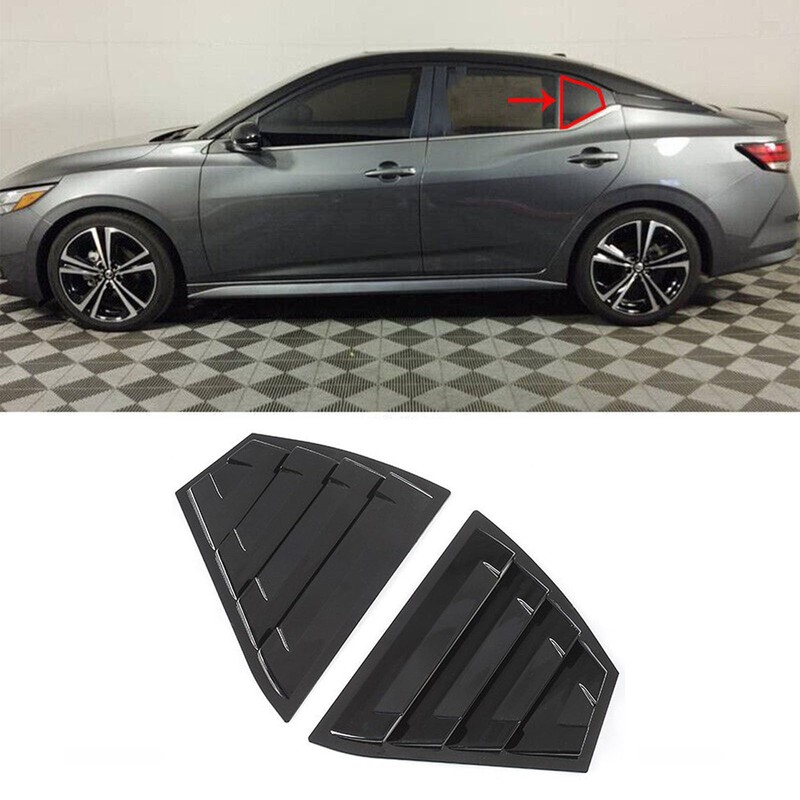 venveal Rear Side Window Louvers Compatible with NIS-san Sentra 2020-2025
