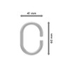 Interdeco Shower Curtain Rings in Crystal Clear Plastic Oval Open