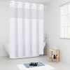 Extra Long No Hook Shower Curtain,Polyester Fabric Bathroom Curtains with