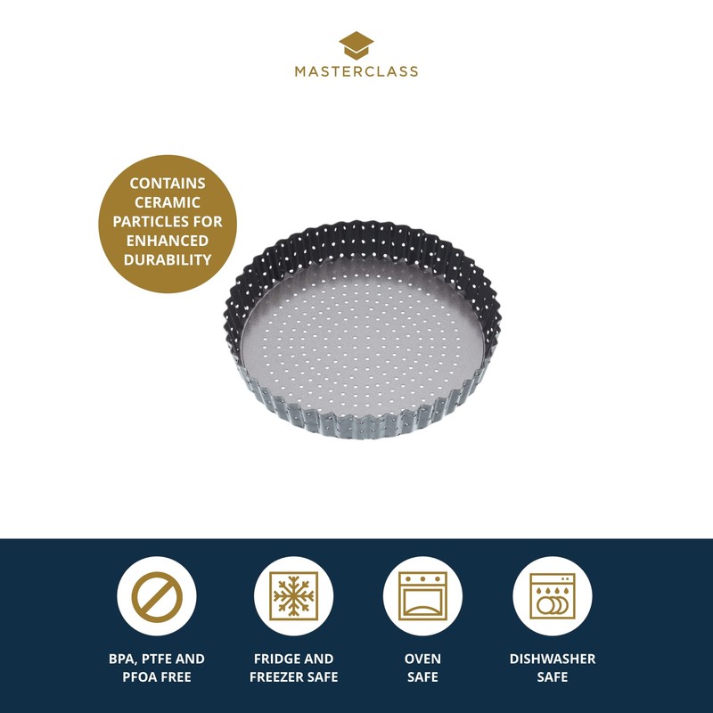 MasterClass KCMCCB39 Crusty Bake 20 cm Perforated Quiche Tin with