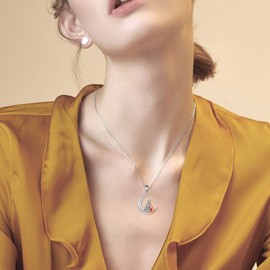 WINNICACA Wolf and Fox Necklace Sterling Silver Wolf Pendant Animal Wolf Fox Jewelry Gifts for Women Christams