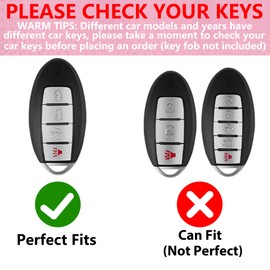 Simocky Key Fob Cover with Diamond Keychain Car Key Shell Compatible with Nissan Altima Rogue Sentra Pathfinder Frontier Maxima Titan Murano Kicks Juke Versa (4 Buttons-Black Bowknot)