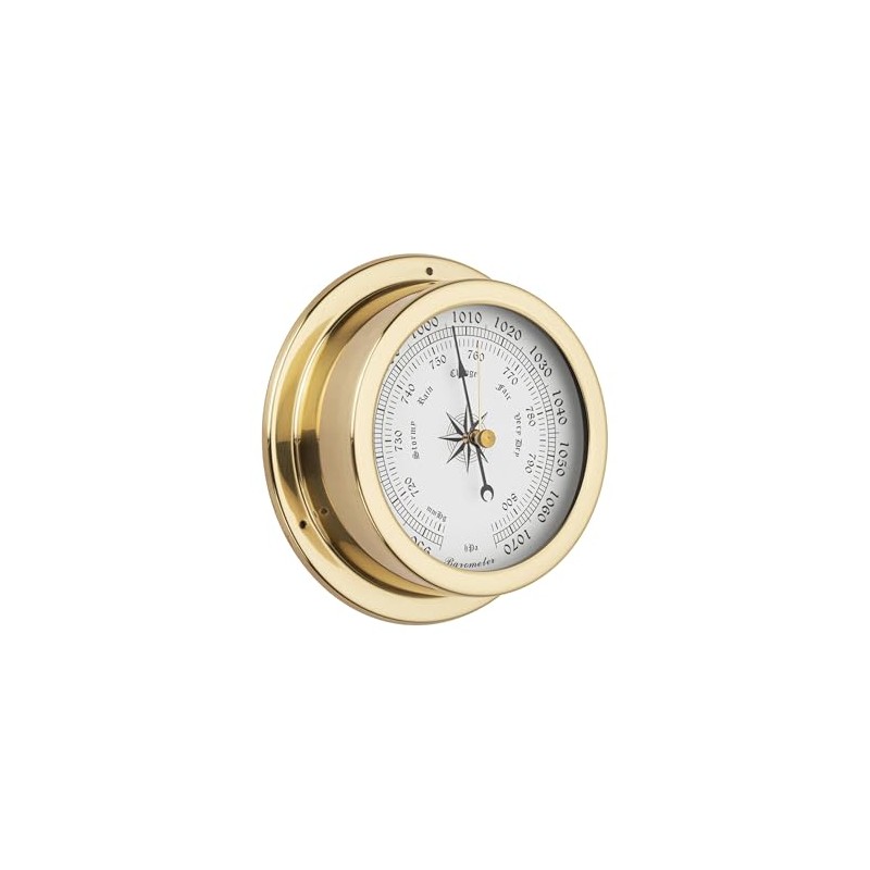NKlaus Brass Barometer, 14.5 x 10 x 4.2 cm, Stylish