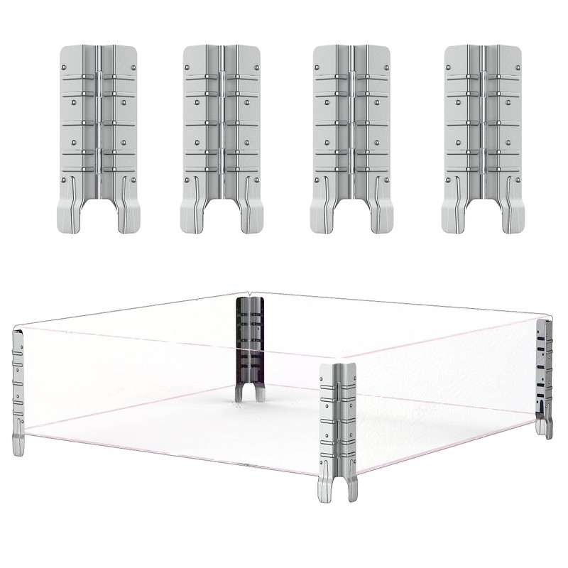 8" Pallet Collar Hinges 4PCS - Stackable and Collapsible for