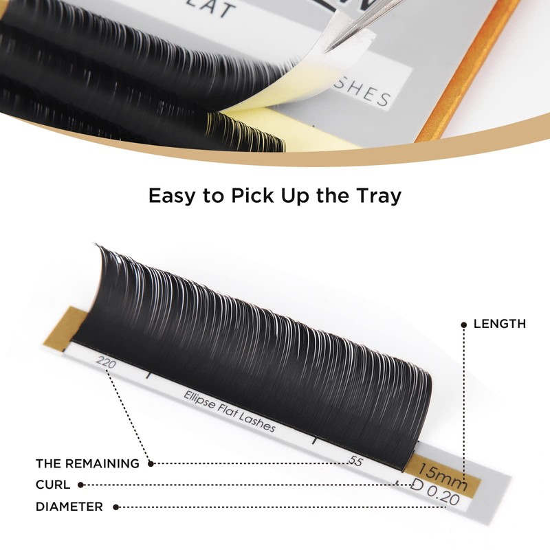 Lashview Eyelash Extensions Individual Lashes 0.20mm D Curl Mix Tray